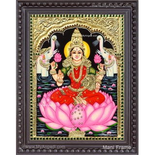 Lakshmi with Two Elephants Tanjore Painting