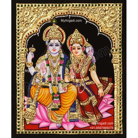 Vishnu Lakshmi Tanjore Painting