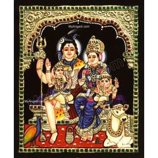 Shiv Parivar Tanjore Painting Shiv Parivar Tanjore Painting