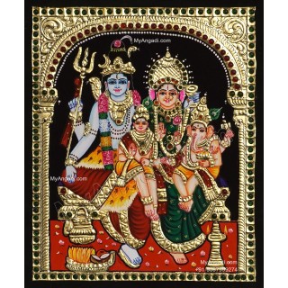 Shiv Parivar Tanjore Painting Shiv Parivar Tanjore Painting