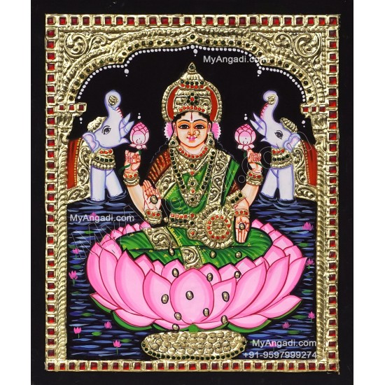 Gaja Lakshmi Tanjore Painting
