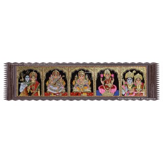 5 God  Panel Tanjore Painting