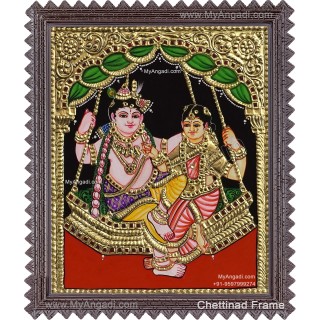 Swing Rukmani krishna tanjore painting