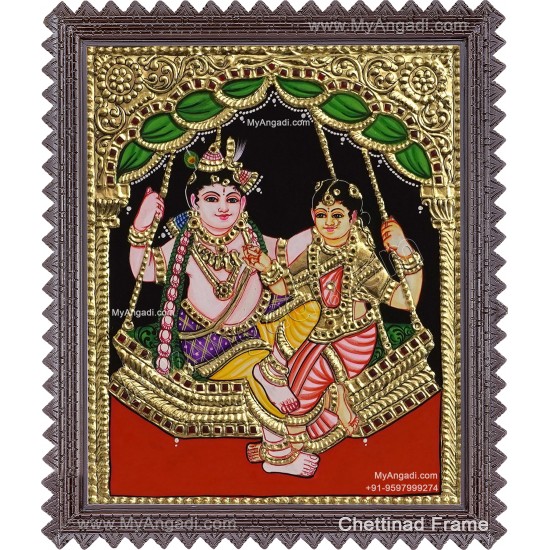 Swing Rukmani krishna tanjore painting