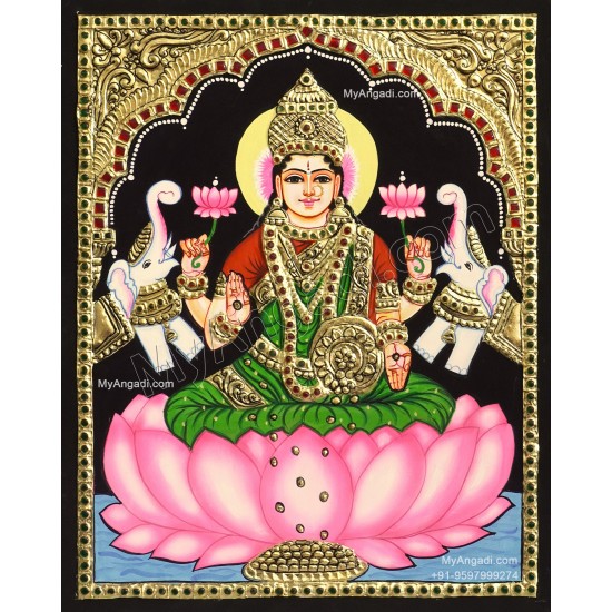 Gajalakshmi  Tanjore Painting