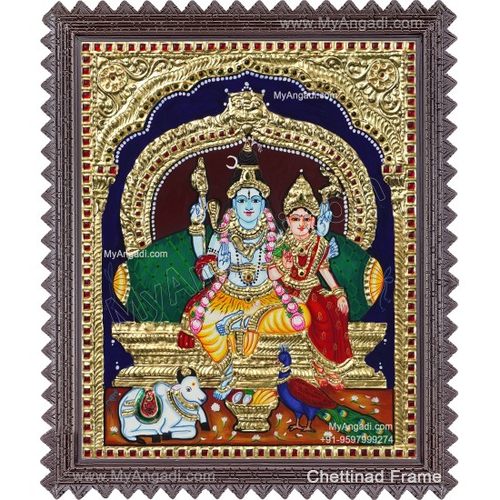 Shiva Paarvathi Tanjore Painting