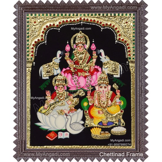 Ganesha Lakshmi  Tanjore Painting