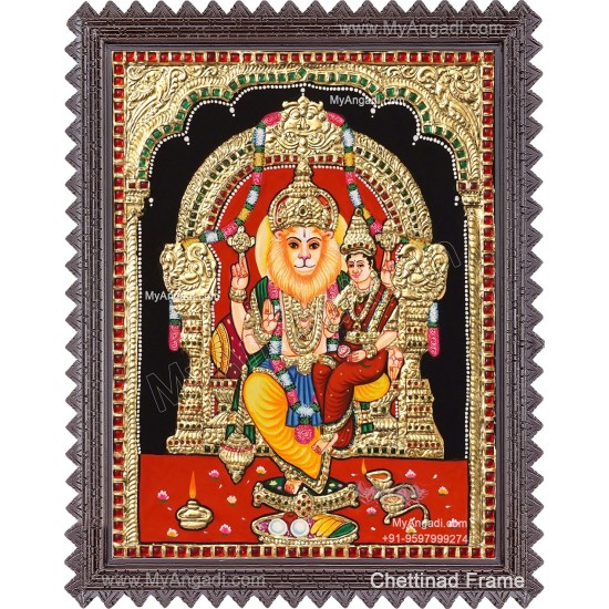 Narasimha Lakshmi Tanjore Painting
