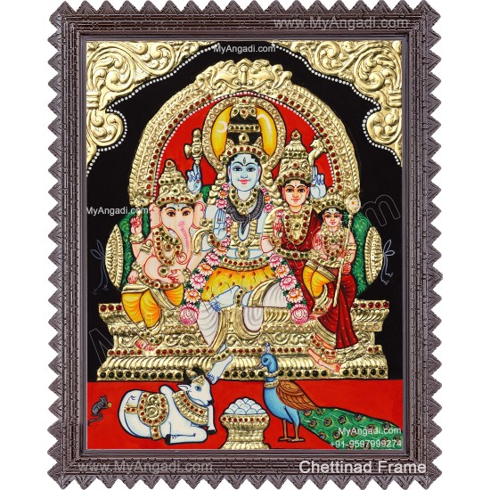Shiva Kudumbam Tanjore Painting