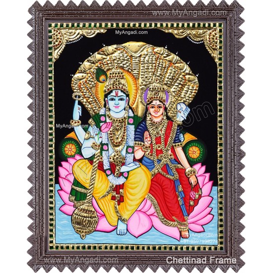 Vishnu Lakshmi Tanjore Painting