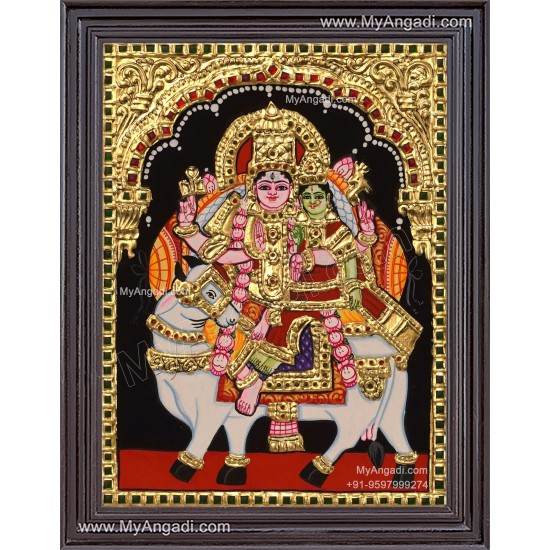 Pradhosam Sivan Parvathi Tanjore Painting Pradhosam Sivan Parvathi Tanjore Painting