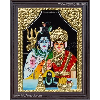 Shiva Parvathi Tanjore Painting