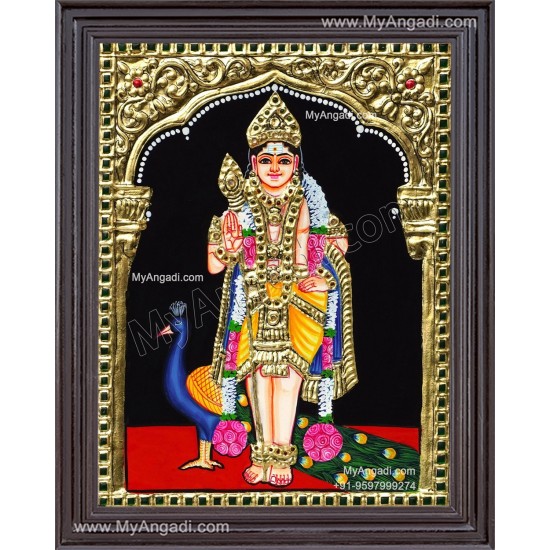 Peacock Murugar Tanjore Painting Peacock Murugar Tanjore Painting