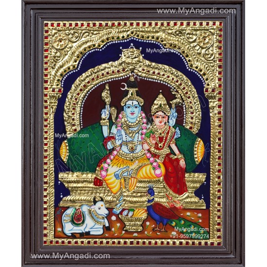 Shiva Paarvathi Tanjore Painting Shiva Paarvathi Tanjore Painting