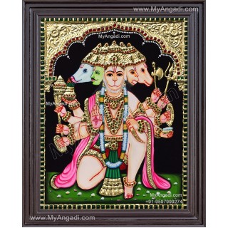 Panchamuga Hanuman Tanjore Painting