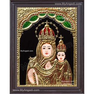 Mary with Jesus Christ Tanjore Painting