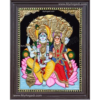 Vishnu Lakshmi Tanjore Painting
