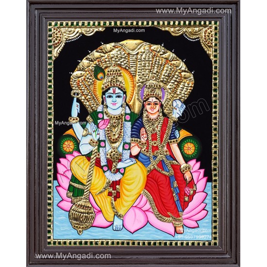 Vishnu Lakshmi Tanjore Painting Vishnu Lakshmi Tanjore Painting