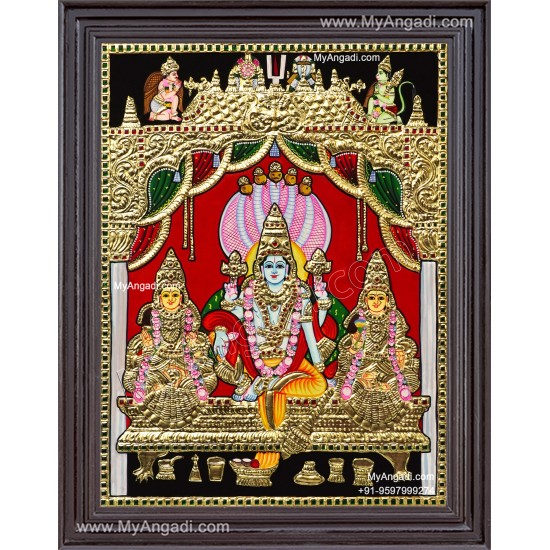 Vishnu Sri Devi Bhoo Devi Tanjore Painting Vishnu Sri Devi Bhoo Devi Tanjore Painting