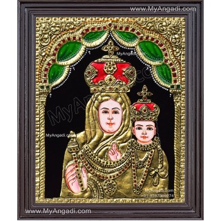 Mary With Infant Jesus Tanjore Painting