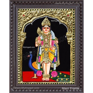 Peacock Murugar Tanjore Painting