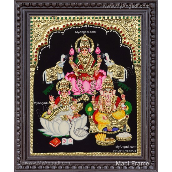 Ganesha Lakshmi  Tanjore Painting