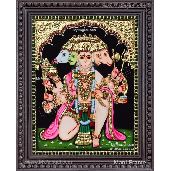 Panchamuga Hanuman Tanjore Painting
