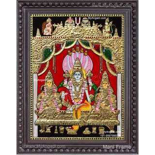 Vishnu Sri Devi Bhoo Devi Tanjore Painting
