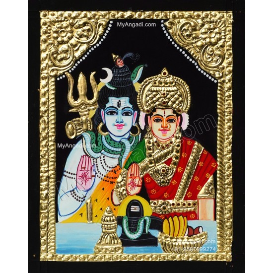 Shiva Parvathi Tanjore Painting