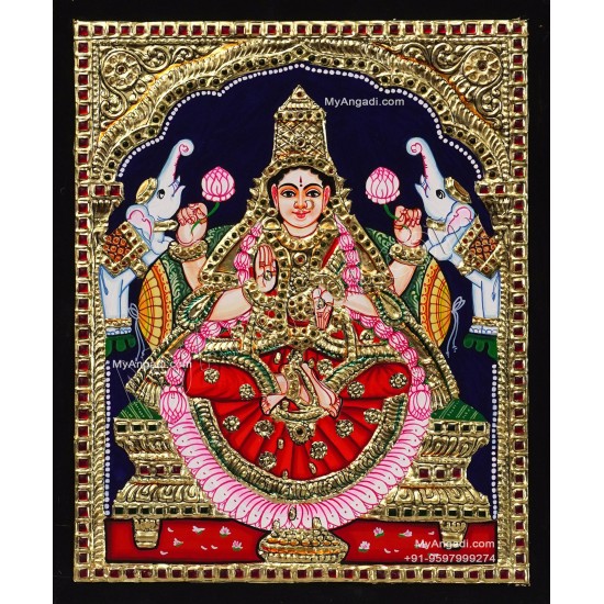 Gaja Lakshmi Tanjore Painting