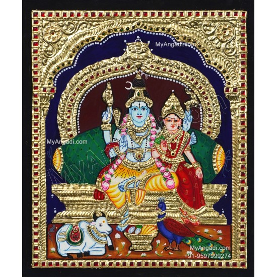 Shiva Paarvathi Tanjore Painting
