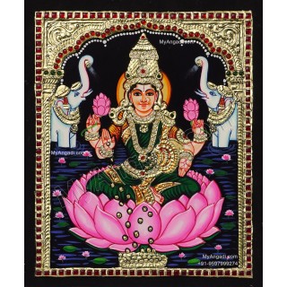 Gaja Lakshmi Tanjore Painting