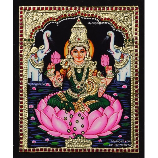 Gaja Lakshmi Tanjore Painting