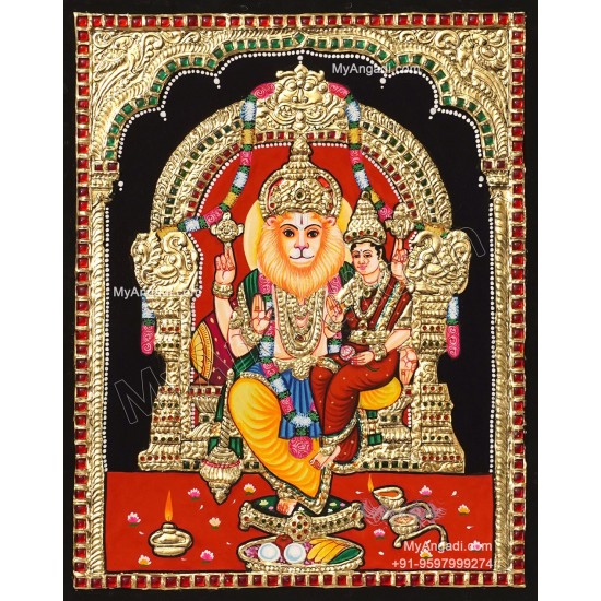 Narasimha Lakshmi Tanjore Painting