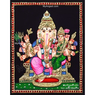 Ganesha Lakshmi  Tanjore Painting