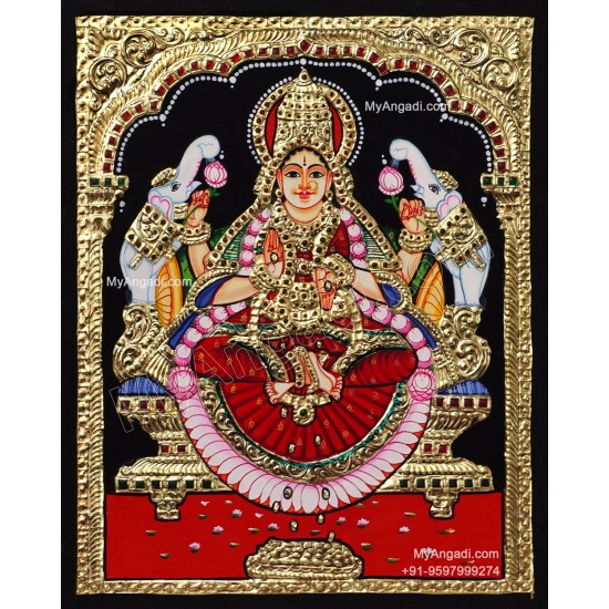Gaja Lakshmi Tanjore Painting