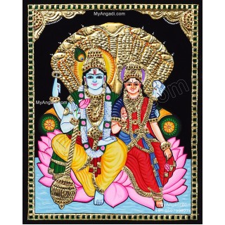 Vishnu Lakshmi Tanjore Painting