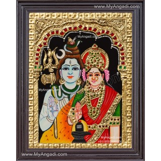 Shiva Parvathi Tanjore Painting