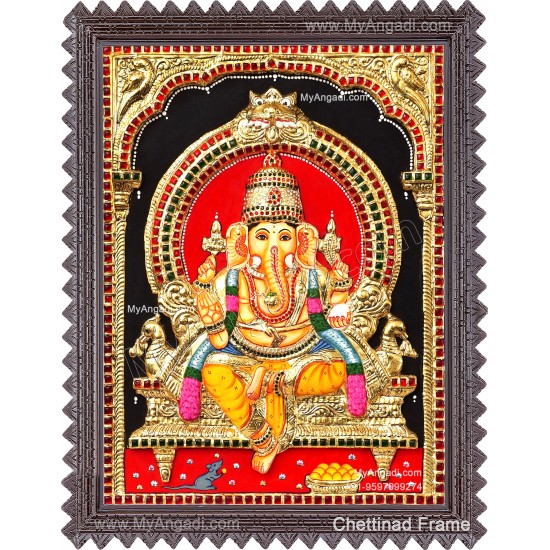 Ganesha 3D Tanjore Painting