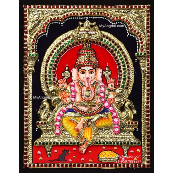 Ganesha 3D Tanjore Painting