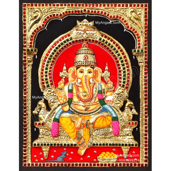 Ganesha 3D Tanjore Painting