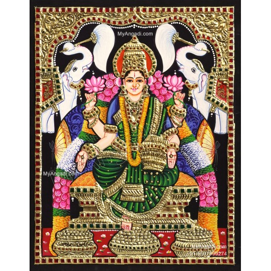 Gajalakshmi  Tanjore Painting
