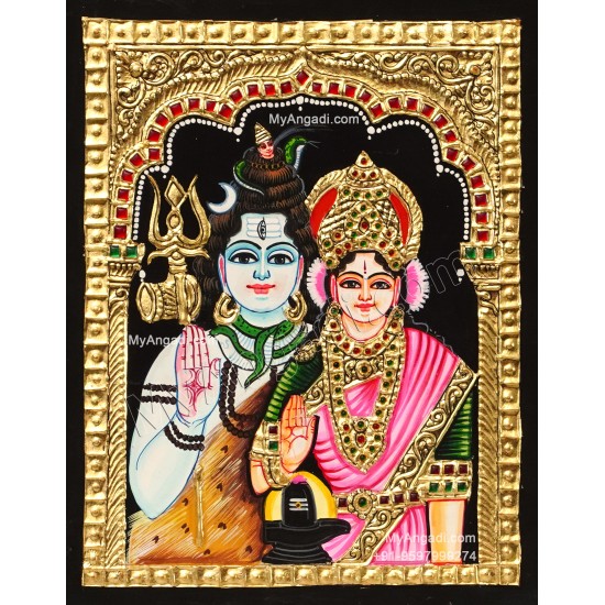 Shiva Parvathi Tanjore Painting
