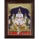 Ganesha Double Emboss Tanjore Painting