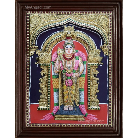Murugan Double Emboss Tanjore Painting Murugan Double Emboss Tanjore Painting