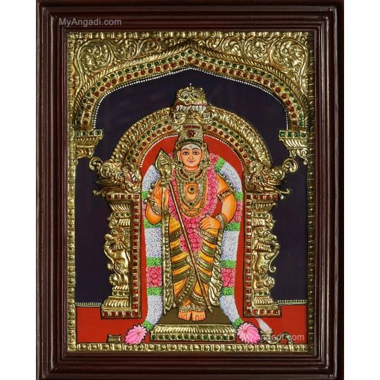 Murugan Double Emboss Tanjore Painting Murugan Double Emboss Tanjore Painting