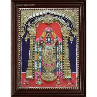 Thirupathi Balaji Double Emboss Tanjore Painting