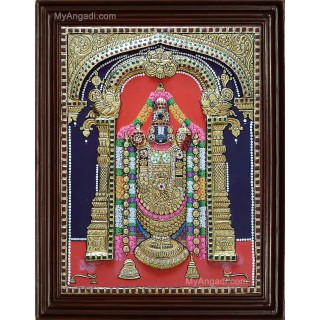 Thirupathi Balaji Double Emboss Tanjore Painting