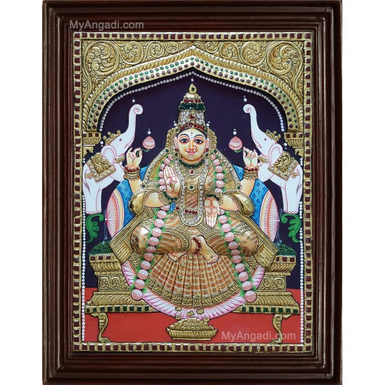 Lakshmi Double Emboss Tanjore Painting