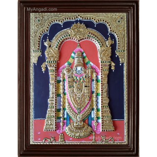 Thirupathi Balaji Double Emboss Tanjore Painting